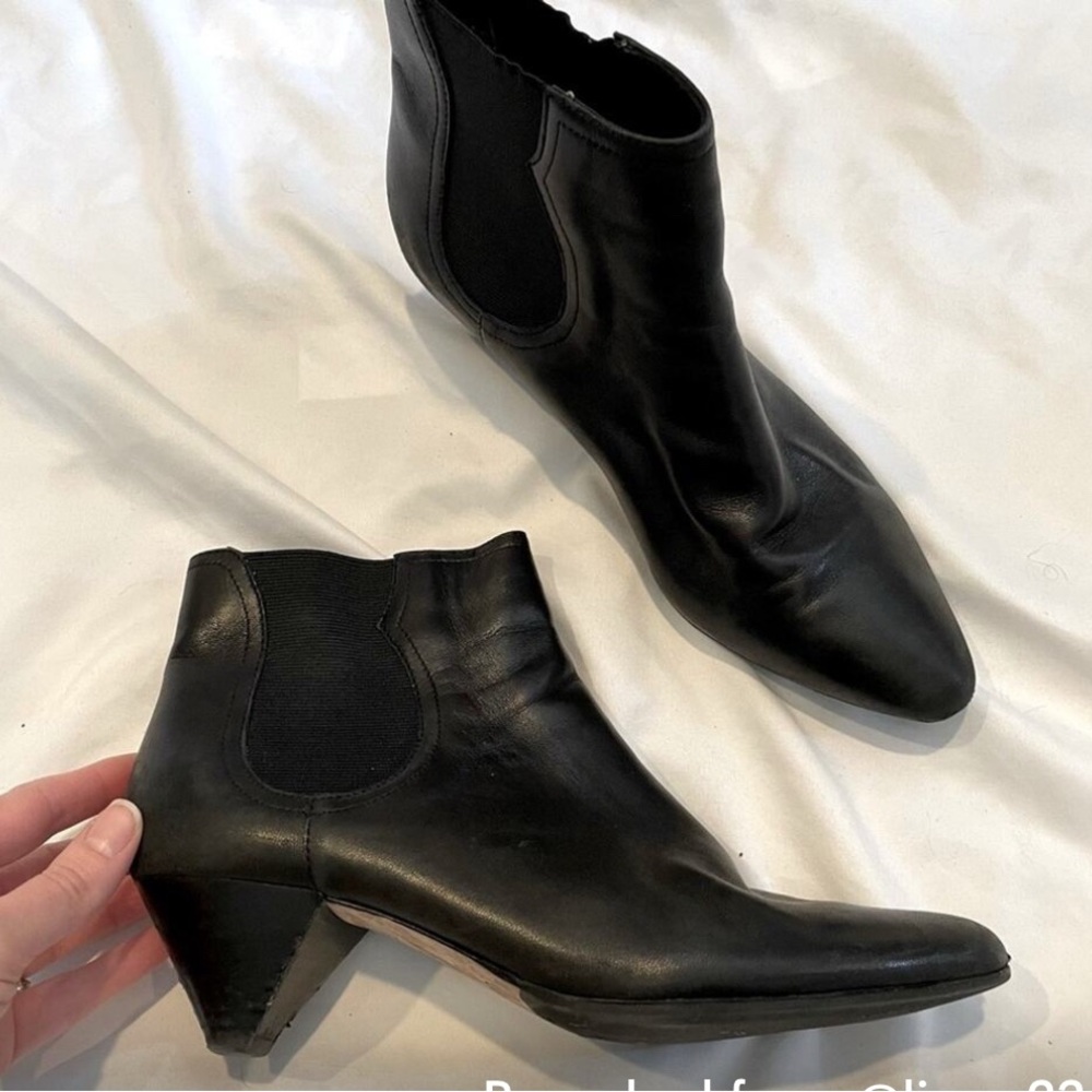 Joie Black Kitten Heel Ankle Boots - Picture 1 of 6